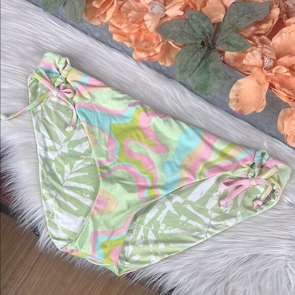Roxy Tropics Hype Hipster Reversible Ambrosia Swirl Bikini Bottom Size XL - Picture 3 of 11